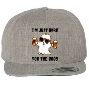 Im Just Here For The Boos Funny Halloween Beer Lovers Drink Wool Snapback Cap