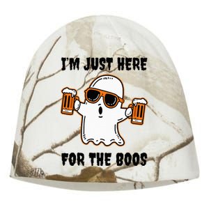 Im Just Here For The Boos Funny Halloween Beer Lovers Drink Kati - Camo Knit Beanie