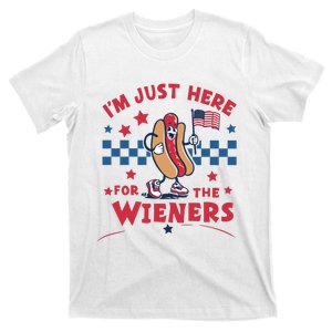 Im Just Here For The Wieners 4th Of July T-Shirt