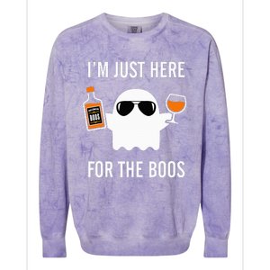 I'm Just Here For The Boos Funny Halloween Liquor Colorblast Crewneck Sweatshirt