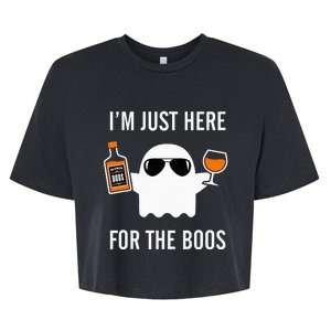 I'm Just Here For The Boos Funny Halloween Liquor Bella+Canvas Jersey Crop Tee