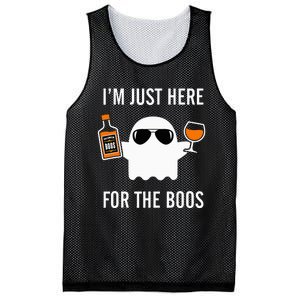 I'm Just Here For The Boos Funny Halloween Liquor Mesh Reversible Basketball Jersey Tank