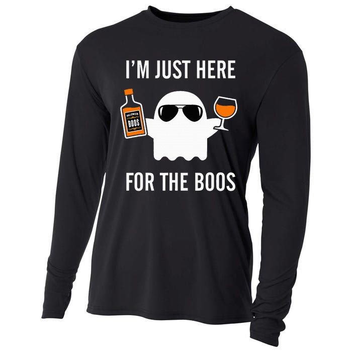 I'm Just Here For The Boos Funny Halloween Liquor Cooling Performance Long Sleeve Crew