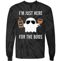 I'm Just Here For The Boos Funny Halloween Liquor Tie-Dye Long Sleeve Shirt