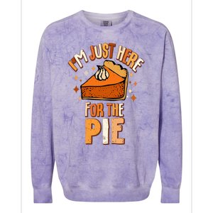 I'm Just Here For The Pie Thanksgiving Fall Autumn Retro Colorblast Crewneck Sweatshirt