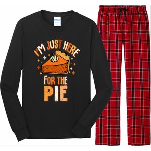 I'm Just Here For The Pie Thanksgiving Fall Autumn Retro Long Sleeve Pajama Set