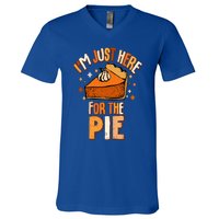 I'm Just Here For The Pie Thanksgiving Fall Autumn Retro V-Neck T-Shirt