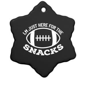 I'm Just Here For The Snacks Funny Football Sports Gift Ceramic Star Ornament