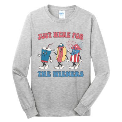 IM Just Here For The Wieners Lovers 4th Of July Party Tall Long Sleeve T-Shirt