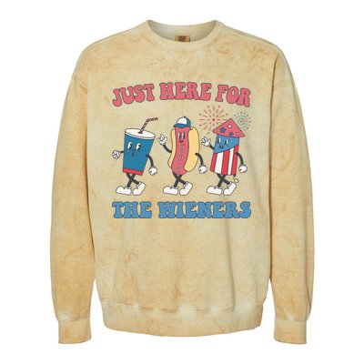 IM Just Here For The Wieners Lovers 4th Of July Party Colorblast Crewneck Sweatshirt