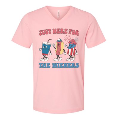 IM Just Here For The Wieners Lovers 4th Of July Party V-Neck T-Shirt