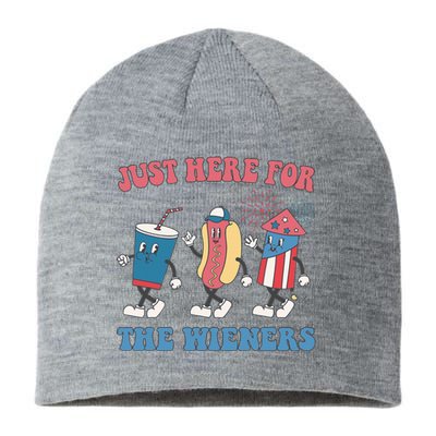 IM Just Here For The Wieners Lovers 4th Of July Party Sustainable Beanie