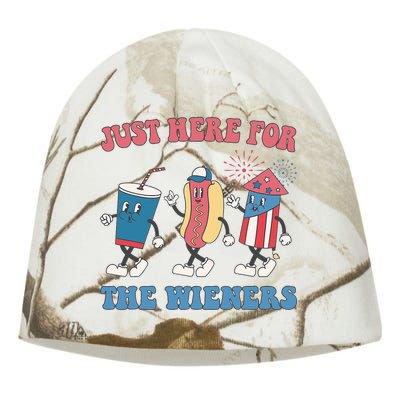 IM Just Here For The Wieners Lovers 4th Of July Party Kati - Camo Knit Beanie