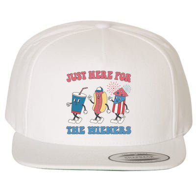IM Just Here For The Wieners Lovers 4th Of July Party Wool Snapback Cap