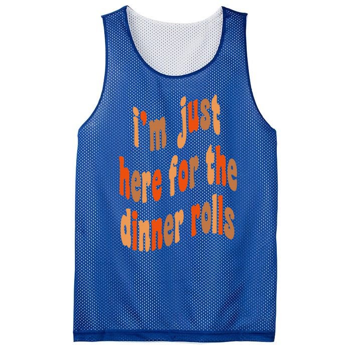 I'm Just Here For The Dinner Rolls Retro Thanksgiving Bread Mesh Reversible Basketball Jersey Tank