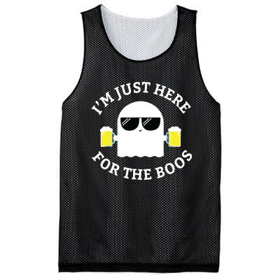 IM Just Here For The Boos Funny Boo Ghost Halloween Mesh Reversible Basketball Jersey Tank