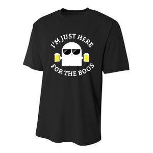 IM Just Here For The Boos Funny Boo Ghost Halloween Youth Performance Sprint T-Shirt