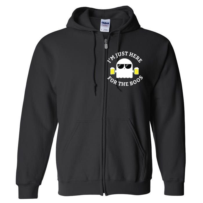 IM Just Here For The Boos Funny Boo Ghost Halloween Full Zip Hoodie