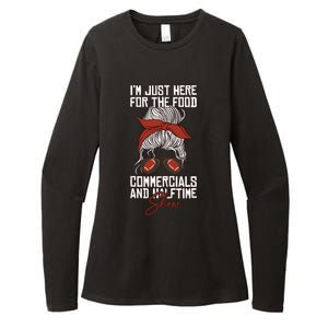 Im Just Here For The Food Commercials And Halftime Show Gift Womens CVC Long Sleeve Shirt