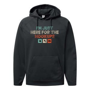 Im Just Here For The Hookups Performance Fleece Hoodie