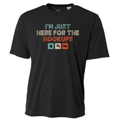 Im Just Here For The Hookups Cooling Performance Crew T-Shirt