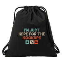Im Just Here For The Hookups Drawstring Bag