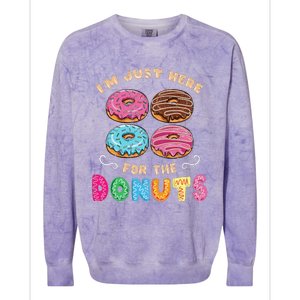 Im Just Here For The Donuts Candy Lover Colorblast Crewneck Sweatshirt