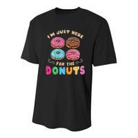 Im Just Here For The Donuts Candy Lover Youth Performance Sprint T-Shirt