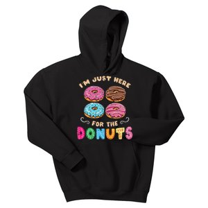 Im Just Here For The Donuts Candy Lover Kids Hoodie