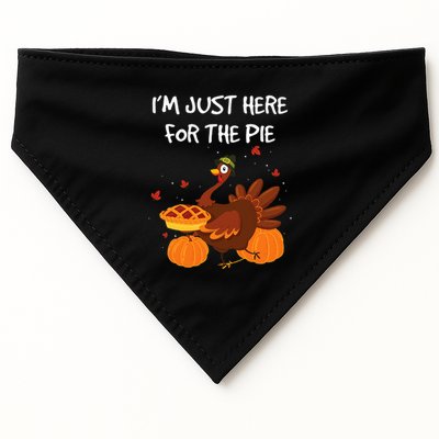 I'm just here for the Pie Funny Thanksgiving Pumpkin Pie USA-Made Doggie Bandana