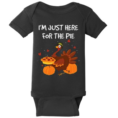 I'm just here for the Pie Funny Thanksgiving Pumpkin Pie Baby Bodysuit