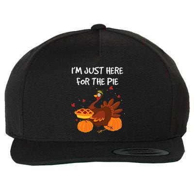 I'm just here for the Pie Funny Thanksgiving Pumpkin Pie Wool Snapback Cap
