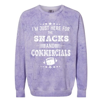 I'm Just Here For The Snacks And Commercials Football Gift Colorblast Crewneck Sweatshirt