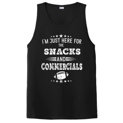 I'm Just Here For The Snacks And Commercials Football Gift PosiCharge Competitor Tank