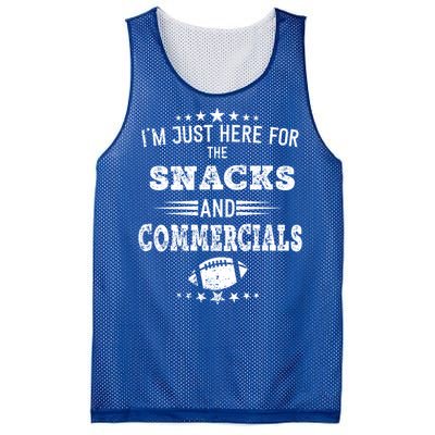 I'm Just Here For The Snacks And Commercials Football Gift Mesh Reversible Basketball Jersey Tank