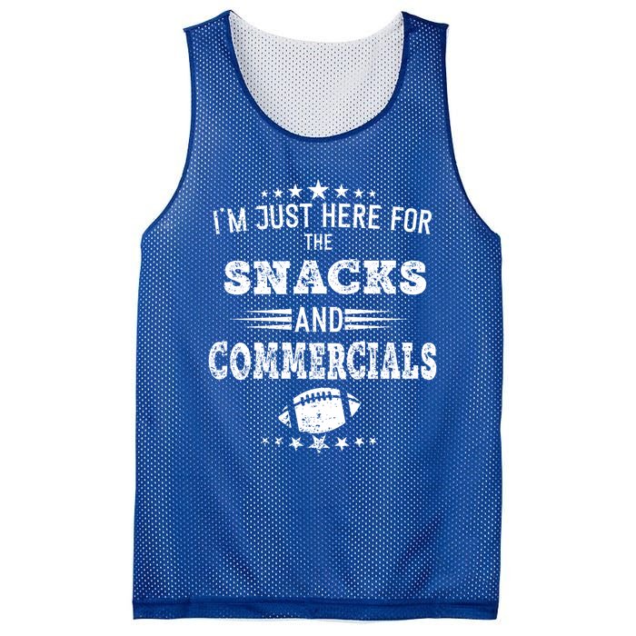 I'm Just Here For The Snacks And Commercials Football Gift Mesh Reversible Basketball Jersey Tank