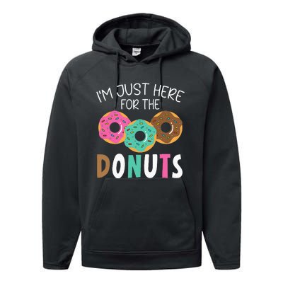 Im Just Here For The Donuts Baking Bakery Owner Performance Fleece Hoodie