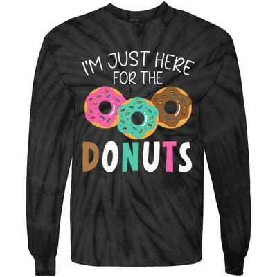 Im Just Here For The Donuts Baking Bakery Owner Tie-Dye Long Sleeve Shirt