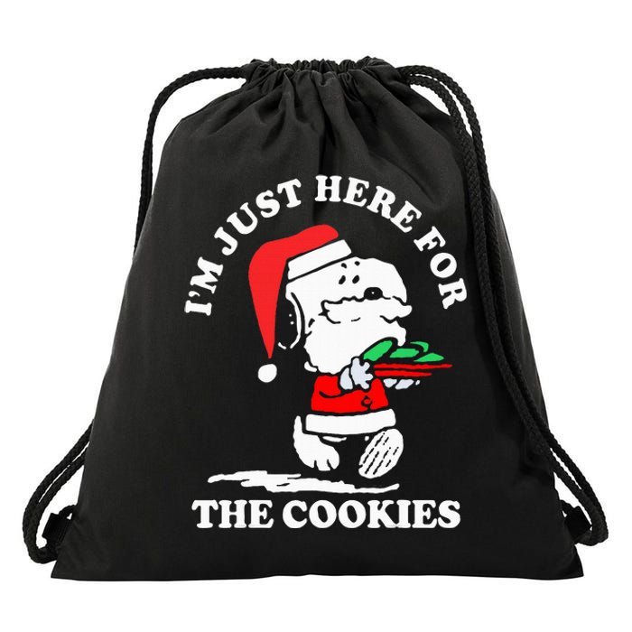 Im Just Here For The Cookies Christmas Drawstring Bag