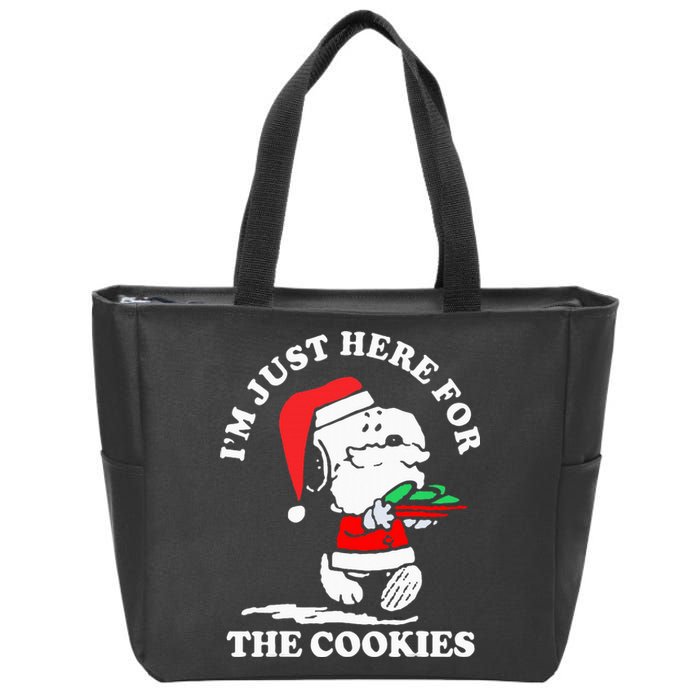 Im Just Here For The Cookies Christmas Zip Tote Bag