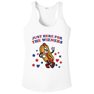 Im Just Here For The Wieners 4th Of July Shirts Ladies PosiCharge Competitor Racerback Tank