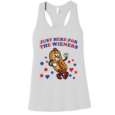 Im Just Here For The Wieners 4th Of July Shirts Women's Racerback Tank