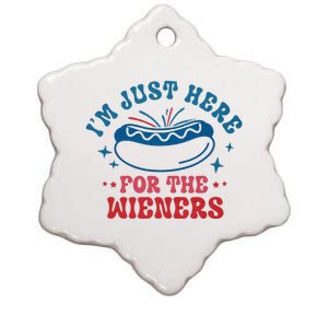 I'm Just Here For The Wieners 4th Of July Ceramic Star Ornament