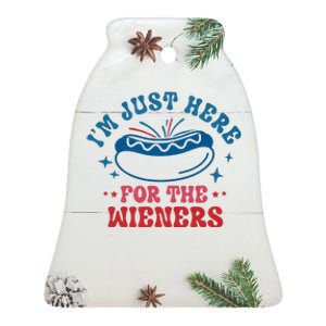 I'm Just Here For The Wieners 4th Of July Ceramic Bell Ornament