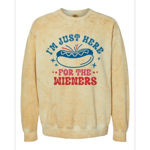 I'm Just Here For The Wieners 4th Of July Colorblast Crewneck Sweatshirt