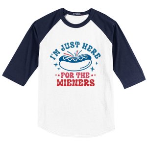 I'm Just Here For The Wieners 4th Of July Baseball Sleeve Shirt