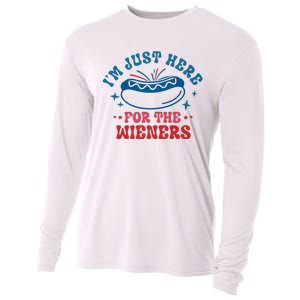 I'm Just Here For The Wieners 4th Of July Cooling Performance Long Sleeve Crew