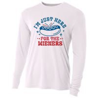 I'm Just Here For The Wieners 4th Of July Cooling Performance Long Sleeve Crew