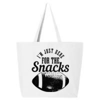 Im Just Here For The Snacks Funny Football Fan Game Day 25L Jumbo Tote