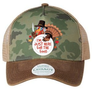 Im Just Here For The Food Funny Thanksgiving Turkey Pilgrim Gift Legacy Tie Dye Trucker Hat